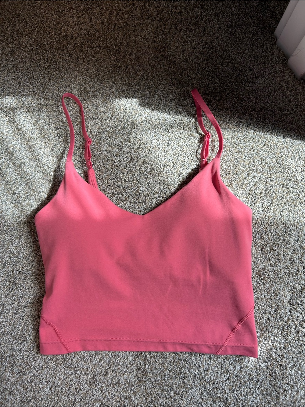 lululemon athletica Coral Pink V-Neck Adjustable Strap Cami